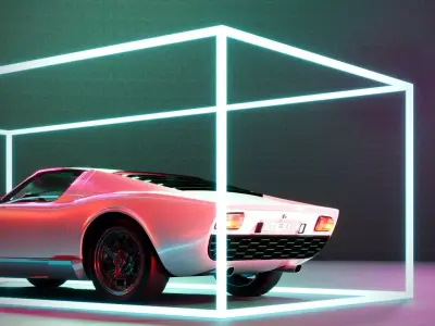 neon light showroom- corona-2019 3D model