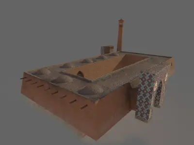 Samarkand Historical Building 3 Low-poly 3D model