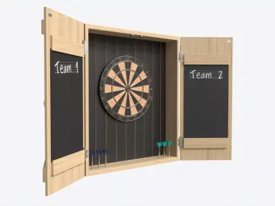 Dartboard Cabinet Minimalist Open 3D model