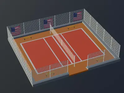 Volleyball Stadium - USA Low-poly 3D model