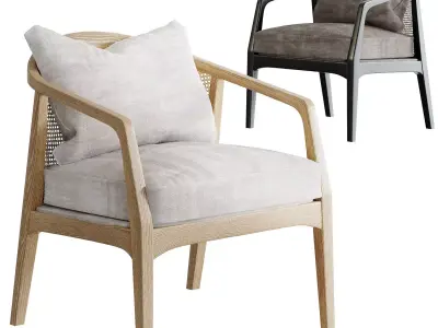 Audra Rattan Back Chair 3D model