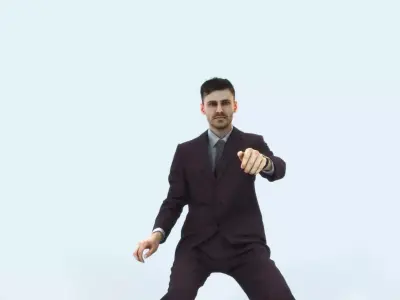 Posture 20I Driver Driving Sitting Elegant Man Low-poly 3D model