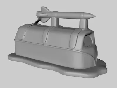 Armed SciFi VW Van 3D model