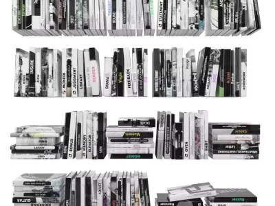 Books 150 pieces 2-6-3 Low-poly 3D model