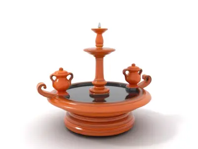 Terracotta Fountain model pack Low-poly 3D model