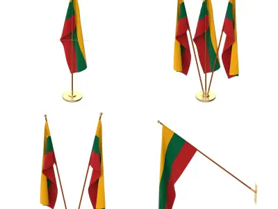 Lithuania Flag Pack 3D model