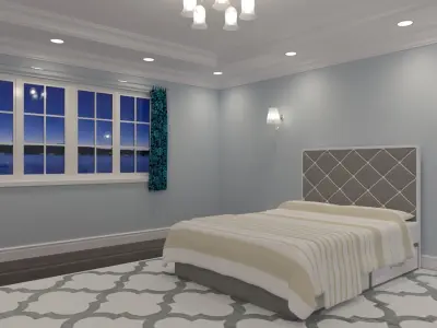 Large bedroom with ensuite bathroom 3D model