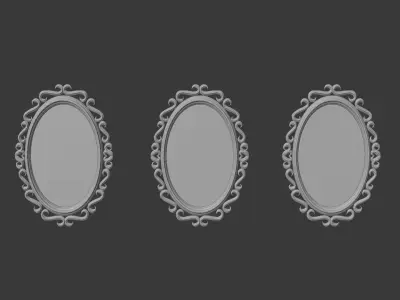 Collection of Oval Mirror Frames 3D model