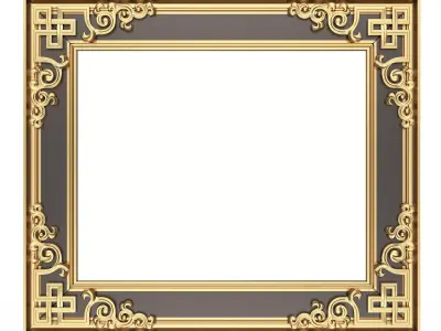 Classic Frame and Mirror 072 Low-poly 3D model