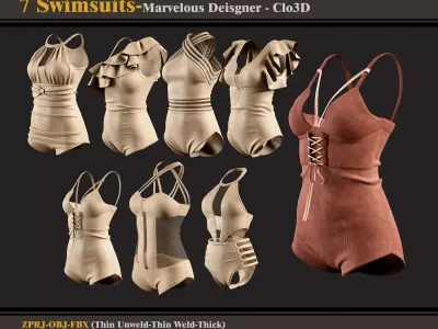 7 Swimsuit-MD-Clo3D-FBX-OBJ 3D model