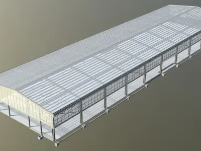 Glasshouse under construction 3D model