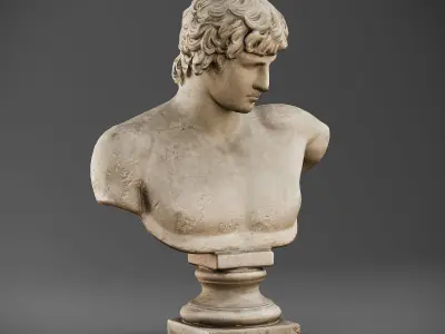 Bust Antinous Low-poly 3D model