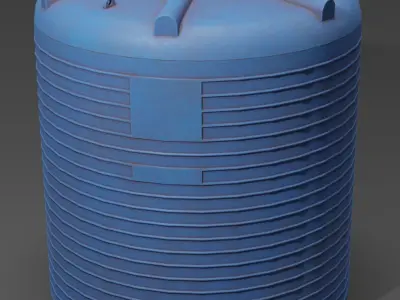  Two barrels and one metal frame for a large barrel Low-poly 3D model