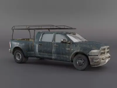 Abandoned Dodge Ram 1500  Low-poly 3D model