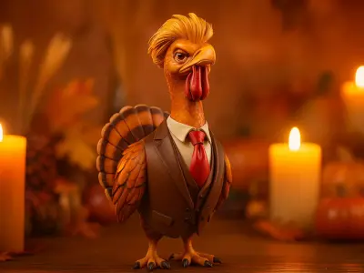 Funny Trump Turkey Figurine 3D Printed Political Gag 3D print model