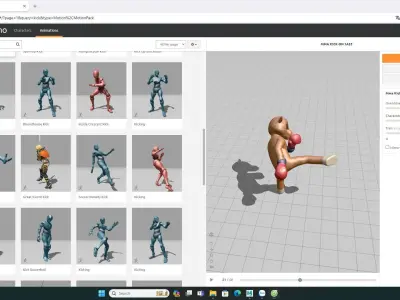 Boxing Cheetah Animal Animated Low-poly 3D model