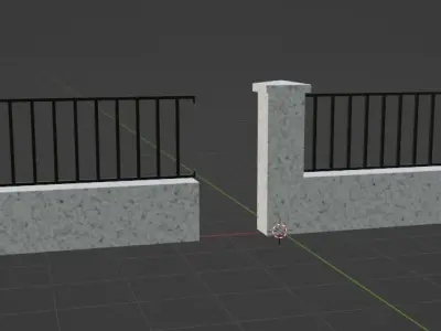Railing Free low-poly 3D model