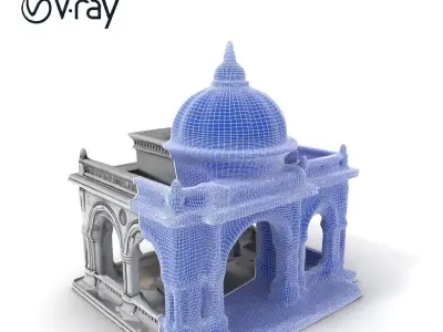 Ornate Pavilion Model Pack for Architectural Visualizations Low-poly 3D model