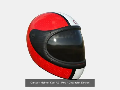 10 Cartoon Helmets Kart A - Character Design 3D Model Pack