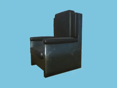 Full Black Armchair - Furniture Interior Design Low-poly 3D model