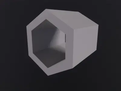 Hexagon Hollowed 3D Model Low-poly 3D model