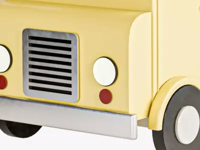 Baby cot car with toys pillow and blanket 3D model