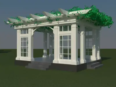 gazeebo gazebo with vines 3D model