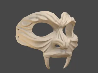 Oni Mask 13 Demon Half Face 3D print model