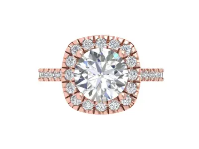 Solitaire Engagement Art Deco Ring 3D print model shop
