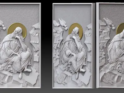 Saint Elijah the Prophet  Relief CNC  3D print model