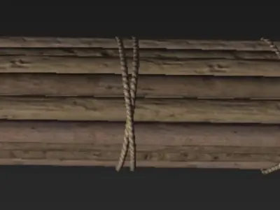 Wooden Log Low-poly 3D model