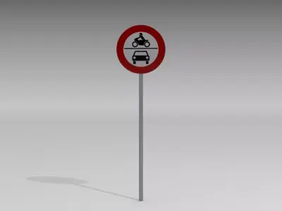 No vehicles sign 3D model