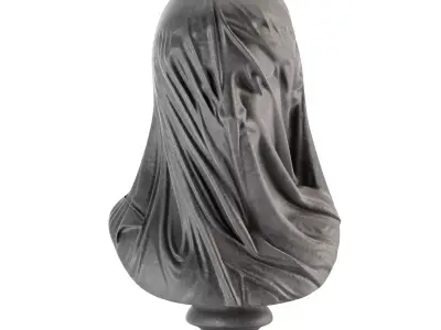 The Veiled Virgin Sculpture Woman 3D model