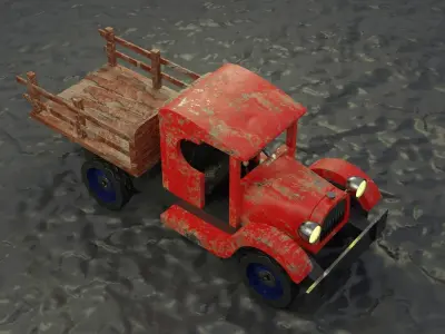 Car truck rustic Low-poly 3D model