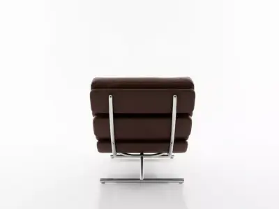 Modern Leather Chaise Lounge Brown Tufted Recliner 3D Low-poly 3D model