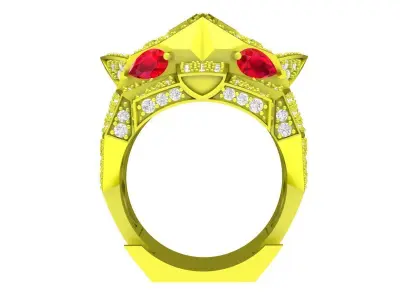 5687 luxury diamond panther ring 3D print model