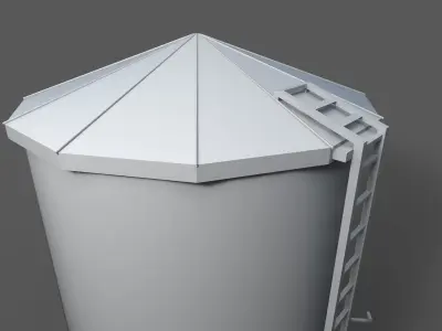 Water tower full  Free 3D model