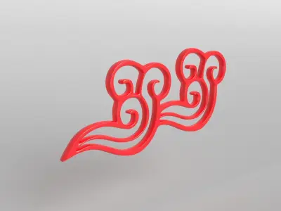 China Type Decoration Cloud v1 001 Low-poly 3D model