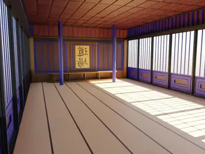 Dojo Hall Low-poly 3D model