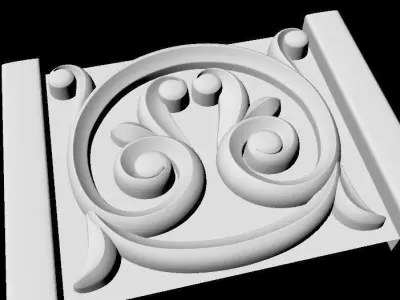 Central decor ornament for furniture 3D model 72