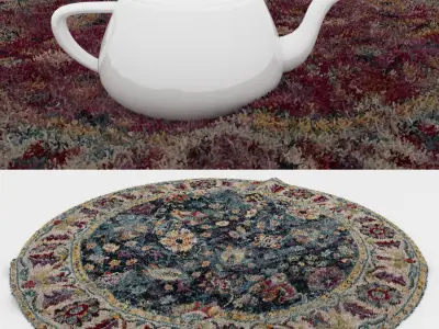 Round Rug Set 277 3D model