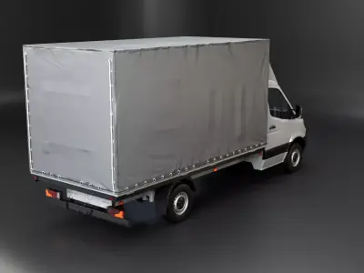 Mercedes Sprinter Curtain Side Tautliner Van 3D Model  3D model