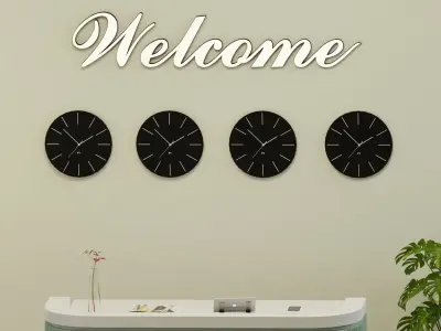 Hotel reception interior 3D model