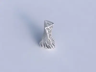 Vase twist puffy triangle with twisted organic lattice 3D print model