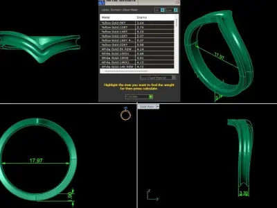 STL 3DM Print Ready Women Diamond Ring Lightweight Printable  3D print model 158