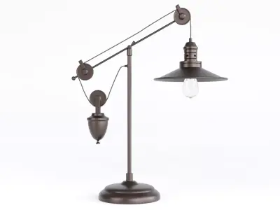  Black Pulley Table Lamp 3D Model 3D model