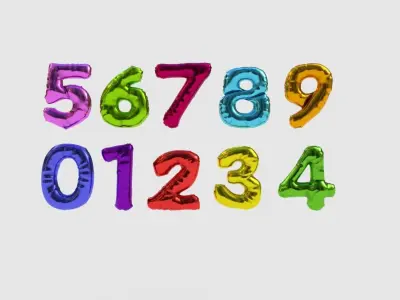  BALLOON NUMBER COLOR Low-poly 3D model