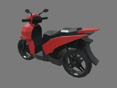 Low Poly Motorbike 04 Low-poly 3D model