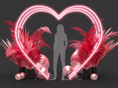 Neon Hearts - Photo Opportunity 3D model