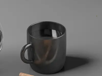 breakfast and coffee set 3D model